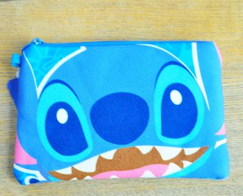Stitch Canvas Pouch Cosmetic Bag Zipper Pouch File Pencil Bag Smile Face Disney
