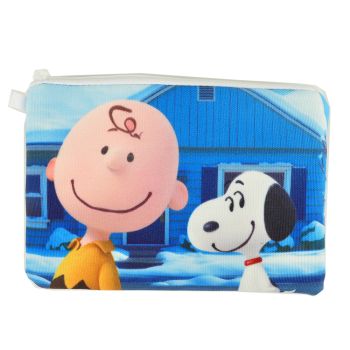 Peanuts Snoopy Movie Canvas Pouch Cosmetic Bag Zipper Pouch File Pencil Bag Snow