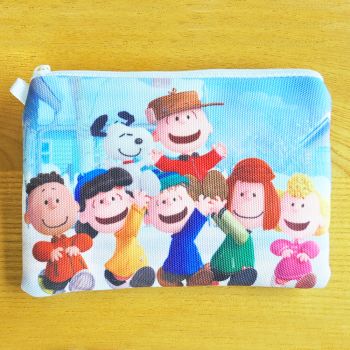 Peanuts Snoopy Movie Canvas Pouch Cosmetic Bag Zipper Pouch File Pen Bag Friends