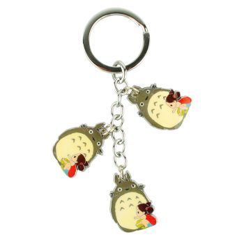 Hayao Miyazaki TOTORO Keychain Key Chain Ring Hook Clasp 3 Straps Charm 