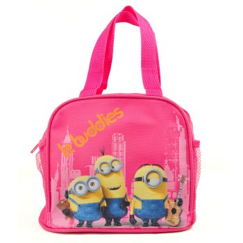 Despicable Me Minions Nylon Lunch Bag Zipper Lunchbox Carry Bag Buddies Pink