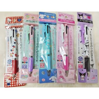 Kuromi My Melody Cinnamoroll Little Twin Stars Hello Kitty Mitsubishi Pencil Jetstream 3 Color Ballpoint Pen Made in Japan Black Red Blue 0.5MM