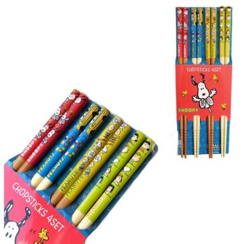 Peanuts Snoopy Bamboo Chopsticks 4 Sets Japan