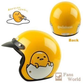 Gudetama Adult Open-Face Helmet With Shield 3/4 Motorcycle Helmet Retro Yellow