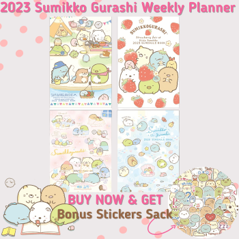 2022 - 2023 San-X Sumikko Gurashi  すみっコぐらし 5x8 B6 Weekly  Planner Agenda Schedule Book + BONUS Deco Stickers Pack