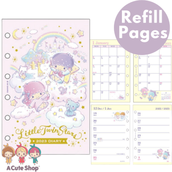 2021 - 2022 Little Twin Stars Agenda Refills for FF Pocket Organiser PINK Sanrio Japan Planner Setup