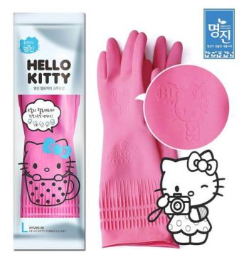 Hello Kitty Reusable Household Cleaning Gloves Rubber Dishwashing Kitchen Working Painting Gardening, Pet Care