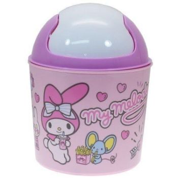 My Melody Mini Trash Can With Swing-Top Lid Dustbin Pink From Japan