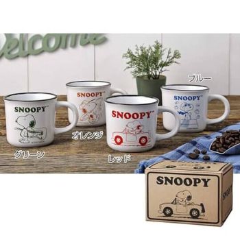 Peanuts Snoopy Mug Porcelain Soup Cup 200ml / 6.76 Oz Retro Enamel style 4 Designs 
