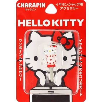 Hello Kitty Earphone Jack Plug Mascot Cellphone Topper Cap iPhone 5 Strawberry