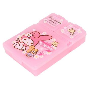 My Melody Jewelry Case Storage Box 3-Compartments Pink Flower Sanrio JAPAN