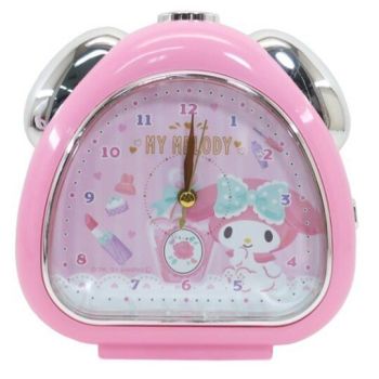 Kuromi My Melody Snooze Alarm Bell Clock LED Light Mirror Purple Sanrio Japan Item