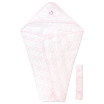 Hello Kitty Ribbon Baby embroidery Wrap Snug w/ Head Cover White Sarnio