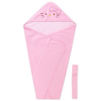 Hello Kitty Ribbon Baby Wrap Snug w/ Head Cover Hotpink Polka Dot Sarnio