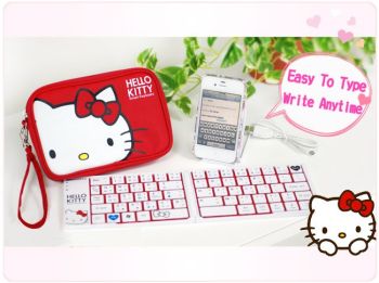 Hello Kitty Portable Wireless Bluetooth Keyboard for iPhone HTC Samsung LG Sony Smartphones 