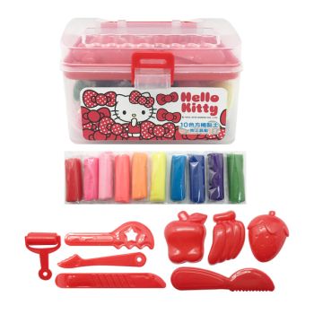 Hello Kitty Toys Modeling Clay Play Set Craft Mold Tools 10 Colors Sanrio