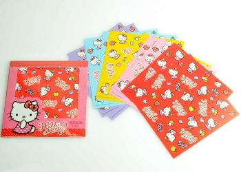 Hello Kitty Color Origami Folding Paper 2 Sets Total 20 sheets Polka Dot