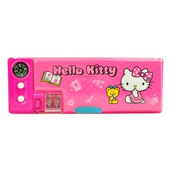 Hello Kitty 2-Sides Multi Pencil Case Compass Pencil Sharpener In One Pink