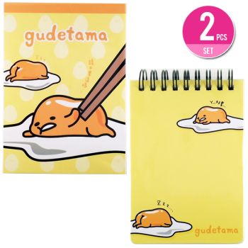Sanrio Gudetama Memo Pad Notes Letter + Spiral Notebook 2Pcs Set Yellow