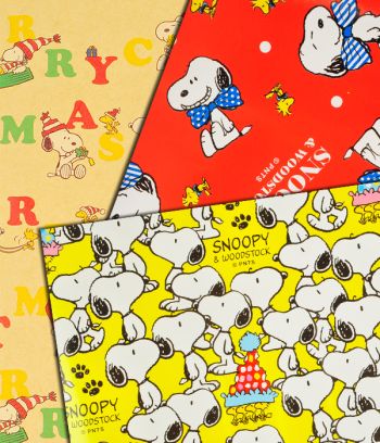 Peanuts Snoopy Christmas Decoration Packing Paper Gift Wrap 3 Designs Set