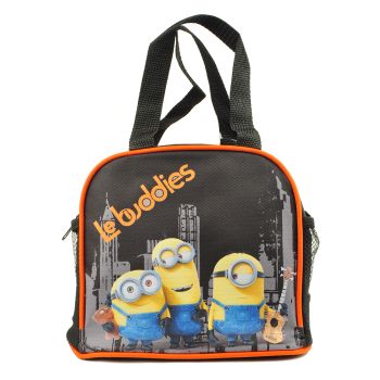 Despicable Me Minions Nylon Lunch Bag Zipper Lunchbox Carry Bag Buddies Black