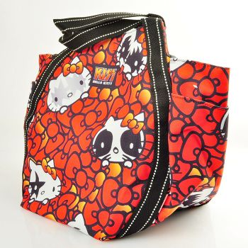 KISS x Hello Kitty Canvas Tote Bag Handbag Lunch Bag Ribbon Rock Style Sanrio