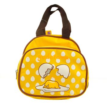 Gudetama Nylon Double Layer Lunch Bag Lunchbox Carry Bag Zipper Handbag Yellow