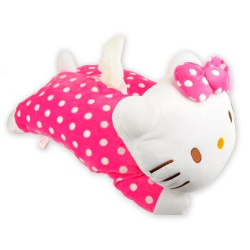 Hello Kitty Die-Cut Kleenex Tissue Box Cover Plush Doll Pink Dot Sanrio