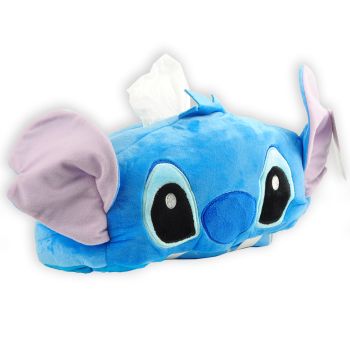 Stitch Head-shape Kleenex Tissue Box Cover Plush Doll Blue Disney