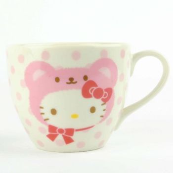 Hello Kitty Ceramic Mug Cup Polka Dot Pink Bear Sanrio