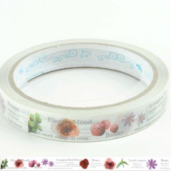 2 PCS Blooming Roses Craft Tape Deco Tape 15mm Gift Package Scrapbooking