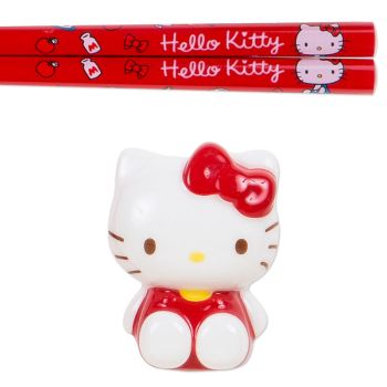 Hello Kitty Wood Chopsticks with Ceramics Rests Set 18 cm/ 7