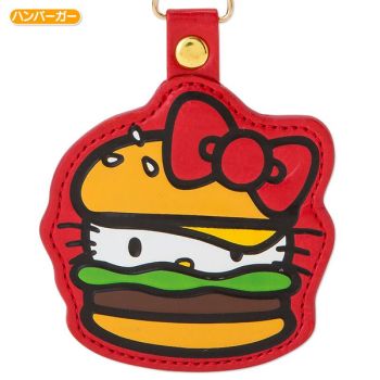 Hello Kitty Keychain Strap Key Chain Ring Hook Clasp Hamburger 