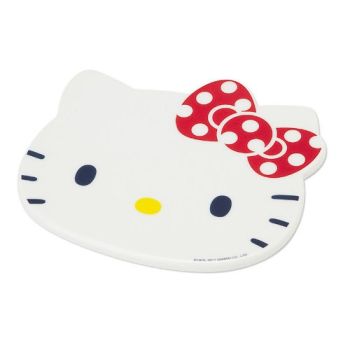 Hello Kitty Head-Shape Porcelain Tableware Hot Pot Mat Pad Polka Dot Ribbon Japan Exclusive