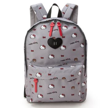 Sanrio Japan Original Hello Kitty Women Kawaii Nylon Backpack School Bag Gray