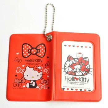 Hello Kitty Ticket Holder Wallet Ribbon Red Sanrio