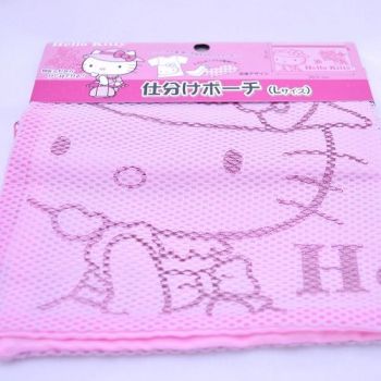 Hello Kitty Mesh Zipper Bag Travel Pouch Lady Rose Pink Sanrio