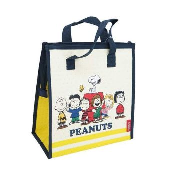 Peanuts Gang Snoopy Insulated Lunch Bag Carry Bag Non-woven Black Yellow Japan
