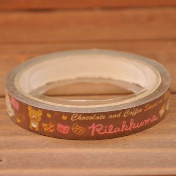 San-x Rilakkuma Craft Tape Deco Tape 15mm Gift Package Scrapbooking Chocalate