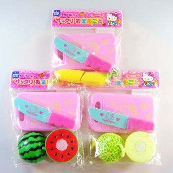 Hello Kitty Plastic Fruit Cutting Cooking Kitchen Toy Playset Japan Banana ETC