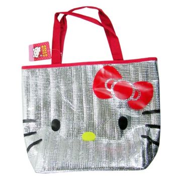 Hello Kitty Tote Shoulder Insulated Bag Face Silver