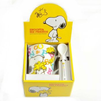 Peanuts Snoopy Ceramic Cup Mug Comic with Spoon