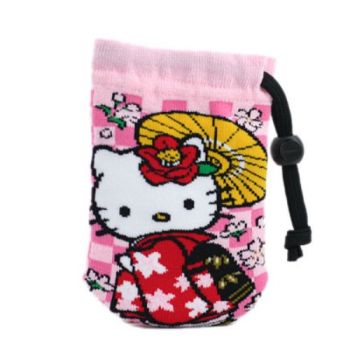 Hello Kitty Drawstring Multi Pocket Sakura Kimono Pink