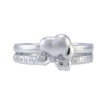 Peanuts Snoopy 925 Sterling Silver Ring Kissing Love Jewelry Collection Lover Engagement Ring Men & Women Fashion Rings