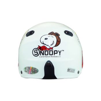 Peanuts Gang Snoopy Woodstock Adult Motor Bike Helmet 50th Anniversary White