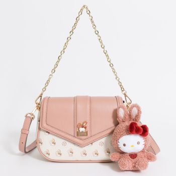 Arnold Palmer X Hello Kitty Bunny Rabbit Flap Crossbody Bag Shoulder Bag Short Chain Strap Long Strap Ladies Women Pink