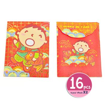 Minna No Tabo Chinese New Year Red Envelopes Packet 16 pcs Lucky Carp Sanrio