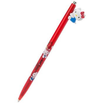 Hello Kitty Ballpoint Black Ink Pen Die-cut Charm 15.5cm Made in Japan