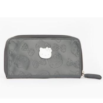 Hello Kitty Long Long Wallet Embossed Cascade Gray Sanrio