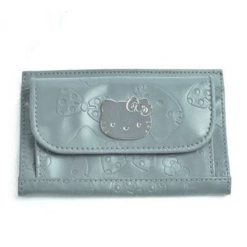 Hello Kitty Phone Pouch With Coin Bag Embossed Cascade Gray Sanrio